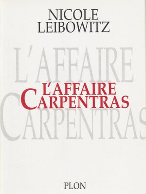 cover image of L'Affaire Carpentras